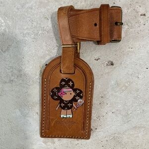 Louis Vuitton Luggage Tag with Handpainted Tennis Design.
